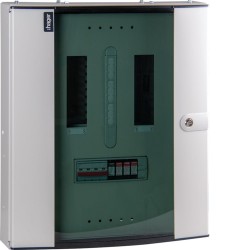 Hager JK106BGSPD 125A 6 Way TPN Board c/w SD & Type 2 SPD