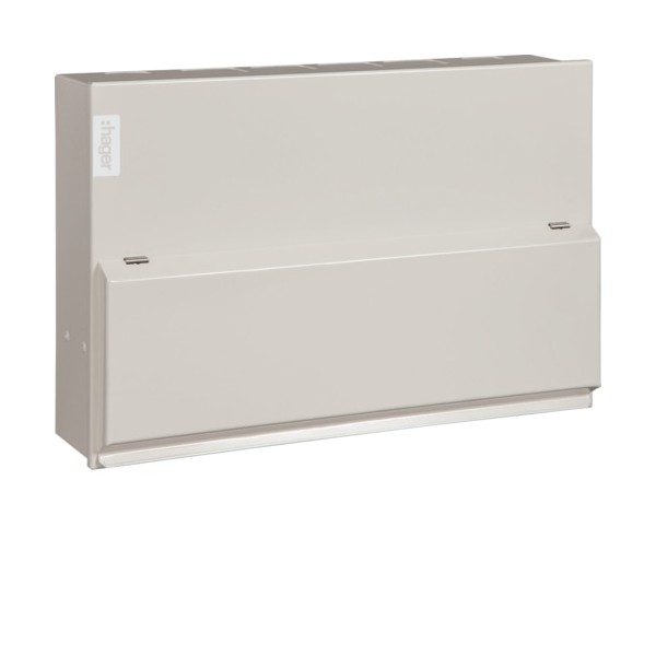 Hager VML114RK Design 10 Metal Consumer Unit 14 Way 100A with Round Knockouts