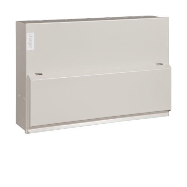 Hager VML110RK Design 10 Metal Consumer Unit 10 Way 100A with Round Knockouts
