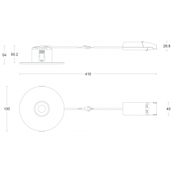 JCC Lighting JC1015/WH V50™ Pro Retrofit 135mm Fire-rated LED Downlight 7.5W IP65 3000/4000K White