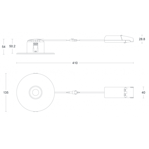 JCC Lighting JC1015/WH V50™ Pro Retrofit 135mm Fire-rated LED Downlight 7.5W IP65 3000/4000K White