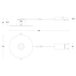 JCC Lighting JC1017/WH V50™ Pro Retrofit 170mm Fire-rated LED Downlight 7.5W IP65 3000/4000K White