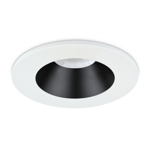 JCC Lighting JC1019/WHBLK V50™ Pro Anti-glare Fire-rated LED Downlight 7.5W IP65 3000/4000K 600/650lm White Bezel/Black Cone