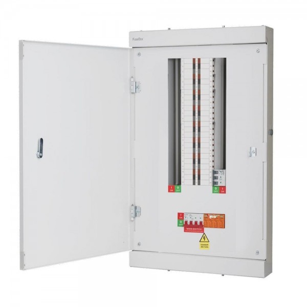 FuseBox TPN15FBX TPN Distribution Board with Main Switch & SPD 15 Way 125A