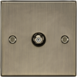 MLA Knightsbridge CS015AB SAT TV Outlet - Antique Brass