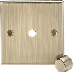 MLA Knightsbridge CS1DIMAB 1G Dimmer Plate with Matching Metal Dimmer Cap - Antique Brass