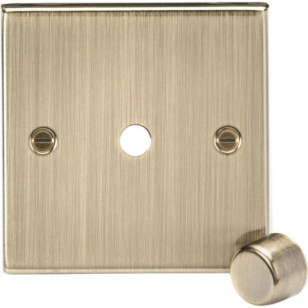 MLA Knightsbridge CS1DIMAB 1G Dimmer Plate with Matching Metal Dimmer Cap - Antique Brass