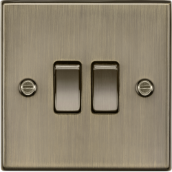 MLA Knightsbridge CS3AB 10AX 2G 2-way Plate Switch - Antique Brass