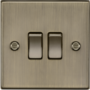 MLA Knightsbridge CS3AB 10AX 2G 2-way Plate Switch - Antique Brass