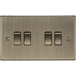 MLA Knightsbridge CS41AB 10AX 4G 2-way Plate Switch - Antique Brass