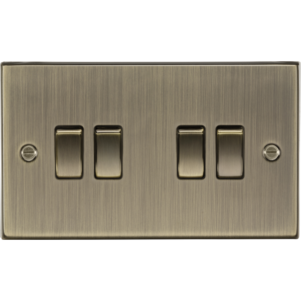 MLA Knightsbridge CS41AB 10AX 4G 2-way Plate Switch - Antique Brass