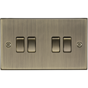 MLA Knightsbridge CS41AB 10AX 4G 2-way Plate Switch - Antique Brass
