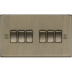 MLA Knightsbridge CS42AB 10AX 6G 2-way Plate Switch - Antique Brass