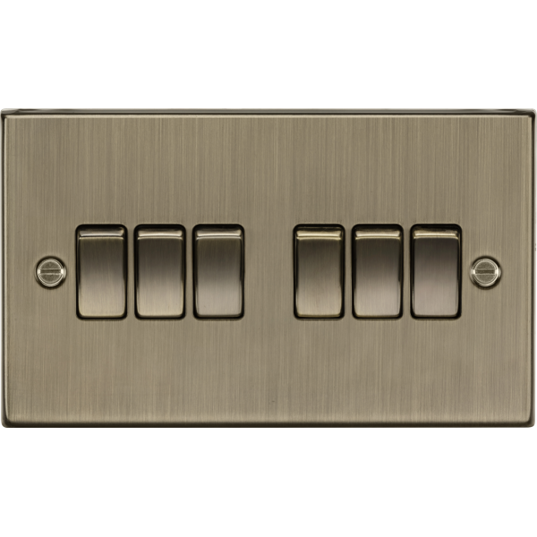 MLA Knightsbridge CS42AB 10AX 6G 2-way Plate Switch - Antique Brass