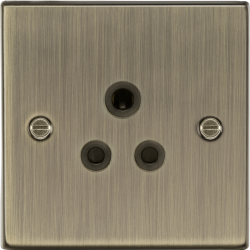 MLA Knightsbridge CS5AAB 5A Unswitched Socket - Antique Brass with Black Insert