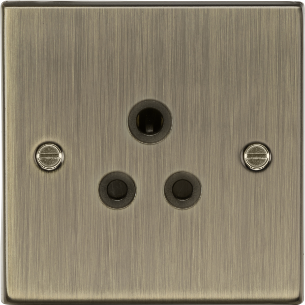 MLA Knightsbridge CS5AAB 5A Unswitched Socket - Antique Brass with Black Insert