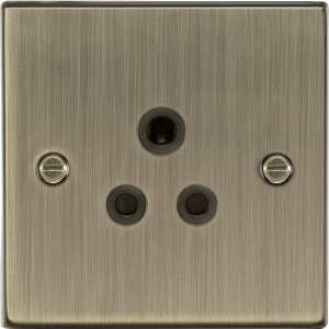 MLA Knightsbridge CS5AAB 5A Unswitched Socket - Antique Brass with Black Insert