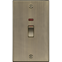 MLA Knightsbridge CS82MNAB 45A DP switch with neon (2G size) - Antique Brass