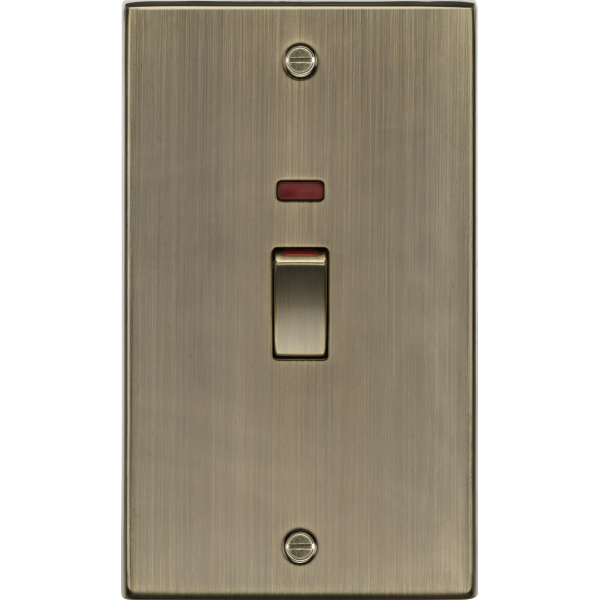 MLA Knightsbridge CS82MNAB 45A DP switch with neon (2G size) - Antique Brass