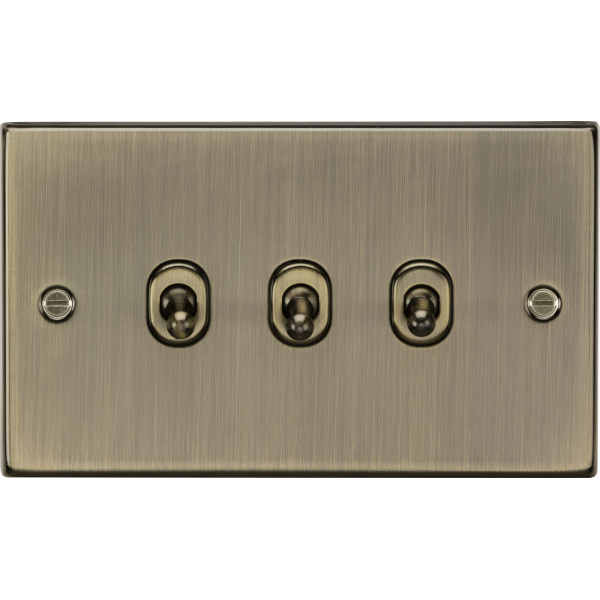 MLA Knightsbridge CSTOG3AB 10AX 3G 2-way Toggle Switch - Antique Brass