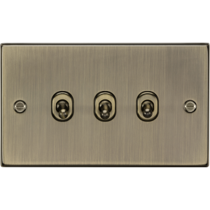 MLA Knightsbridge CSTOG3AB 10AX 3G 2-way Toggle Switch - Antique Brass