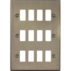 MLA Knightsbridge GDCS12AB 12G Grid Faceplate - Antique Brass