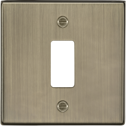 MLA Knightsbridge GDCS1AB 1G Grid Faceplate - Antique Brass