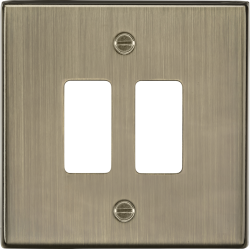 MLA Knightsbridge GDCS2AB 2G Grid Faceplate - Antique Brass