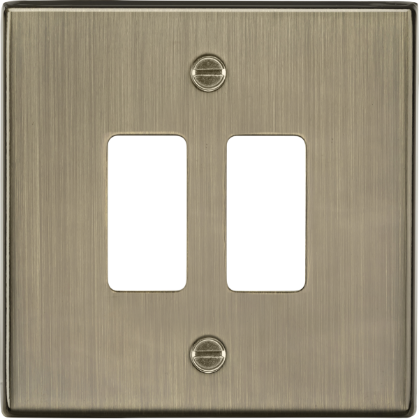 MLA Knightsbridge GDCS2AB 2G Grid Faceplate - Antique Brass