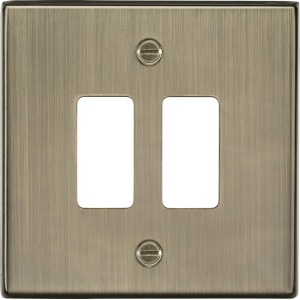 MLA Knightsbridge GDCS2AB 2G Grid Faceplate - Antique Brass