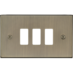 MLA Knightsbridge GDCS3AB 3G Grid Faceplate - Antique Brass