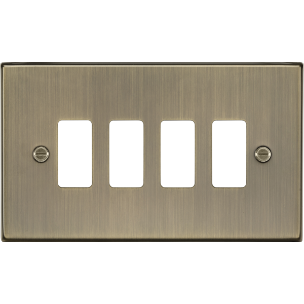 MLA Knightsbridge GDCS4AB 4G Grid Faceplate - Antique Brass