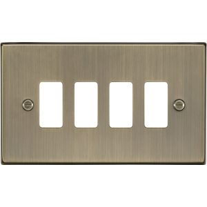 MLA Knightsbridge GDCS4AB 4G Grid Faceplate - Antique Brass
