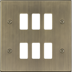 MLA Knightsbridge GDCS6AB 6G Grid Faceplate - Antique Brass