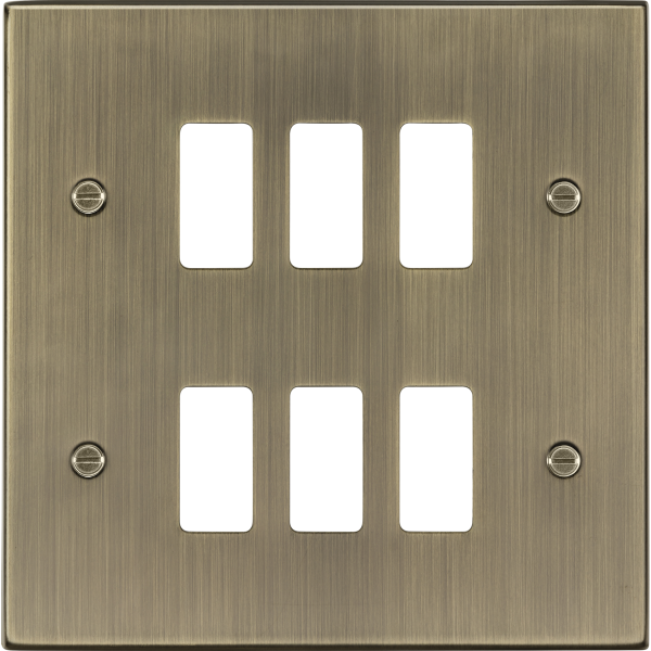 MLA Knightsbridge GDCS6AB 6G Grid Faceplate - Antique Brass