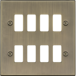 MLA Knightsbridge GDCS8AB 8G Grid Faceplate - Antique Brass