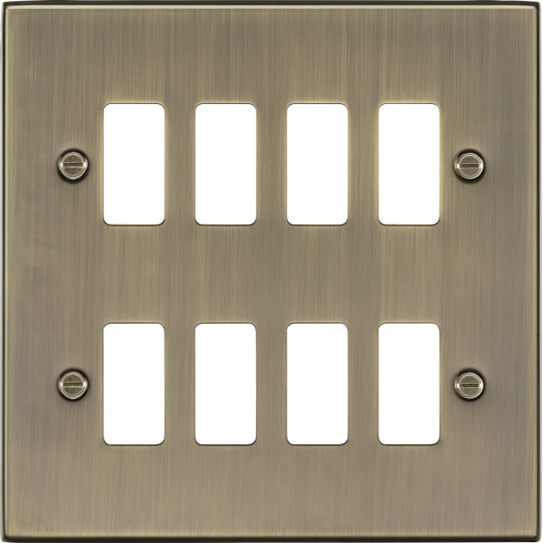 MLA Knightsbridge GDCS8AB 8G Grid Faceplate - Antique Brass