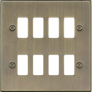 MLA Knightsbridge GDCS8AB 8G Grid Faceplate - Antique Brass