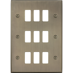 MLA Knightsbridge GDCS9AB 9G Grid Faceplate - Antique Brass