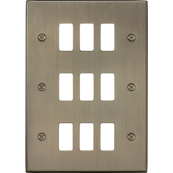 MLA Knightsbridge GDCS9AB 9G Grid Faceplate - Antique Brass