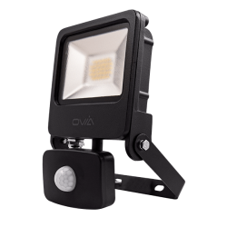 Ovia OV10120BKCWPIR 20W LED Floodlight 4000K Black IP65 PIR