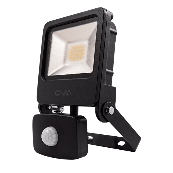 Ovia OV10120BKCWPIR 20W LED Floodlight 4000K Black IP65 PIR