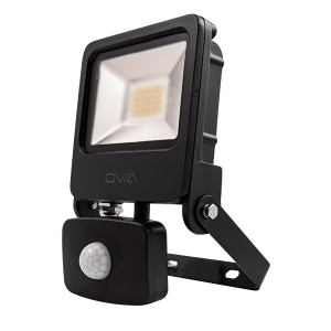 Ovia OV10120BKCWPIR 20W LED Floodlight 4000K Black IP65 PIR