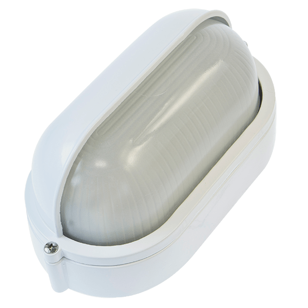 Ovia OVOL420WH 240V E27 IP54 Oval Bulkhead Eyelid WH