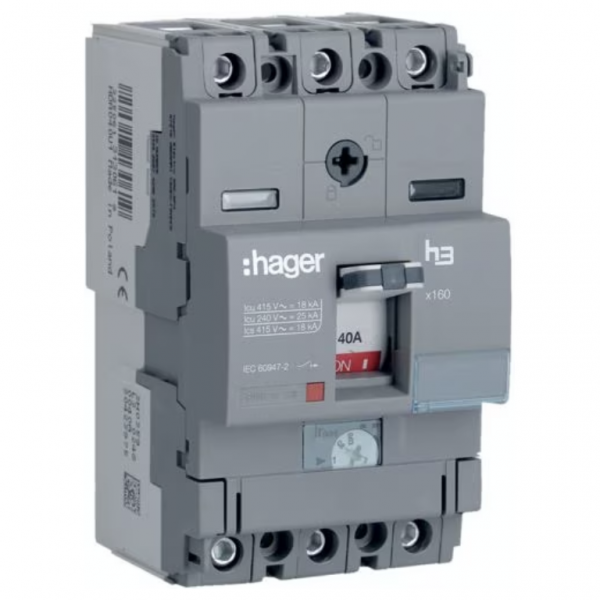 Hager HDA040U MCCB TP 40A 18KA