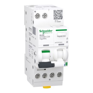 Schneider A9TDFD620 Acti9 iCV40 ARC 1PN Type C 20A 30mA RCBO AFDZ