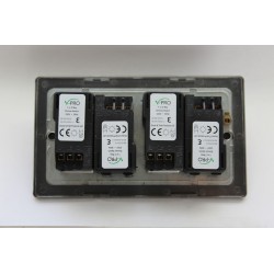 Varilight JDEDP254.BS Brushed Steel 4-Gang 2-Way V-Pro Push On/Off Rotary LED Dimmer 4 x 0-120W (Twin Plate)