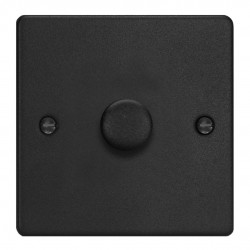 Varilight KDEP101.MB Matt Black 1-Gang 2-Way V-Com Push On/Off Rotary LED Dimmer 1 x 0-100W