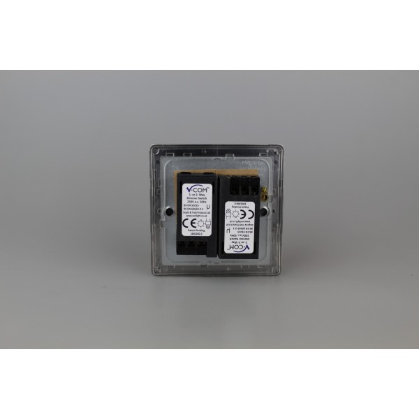 Varilight KDEP102.BB Brushed Brass 2-Gang 2-Way V-Com Push On/Off Rotary LED Dimmer 2 x 0-100W