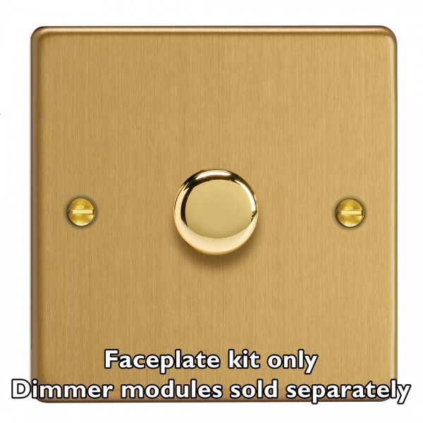 Varilight WDE1.BB Brushed Brass 1-Gang Matrix Kit For Rotary Dimmers